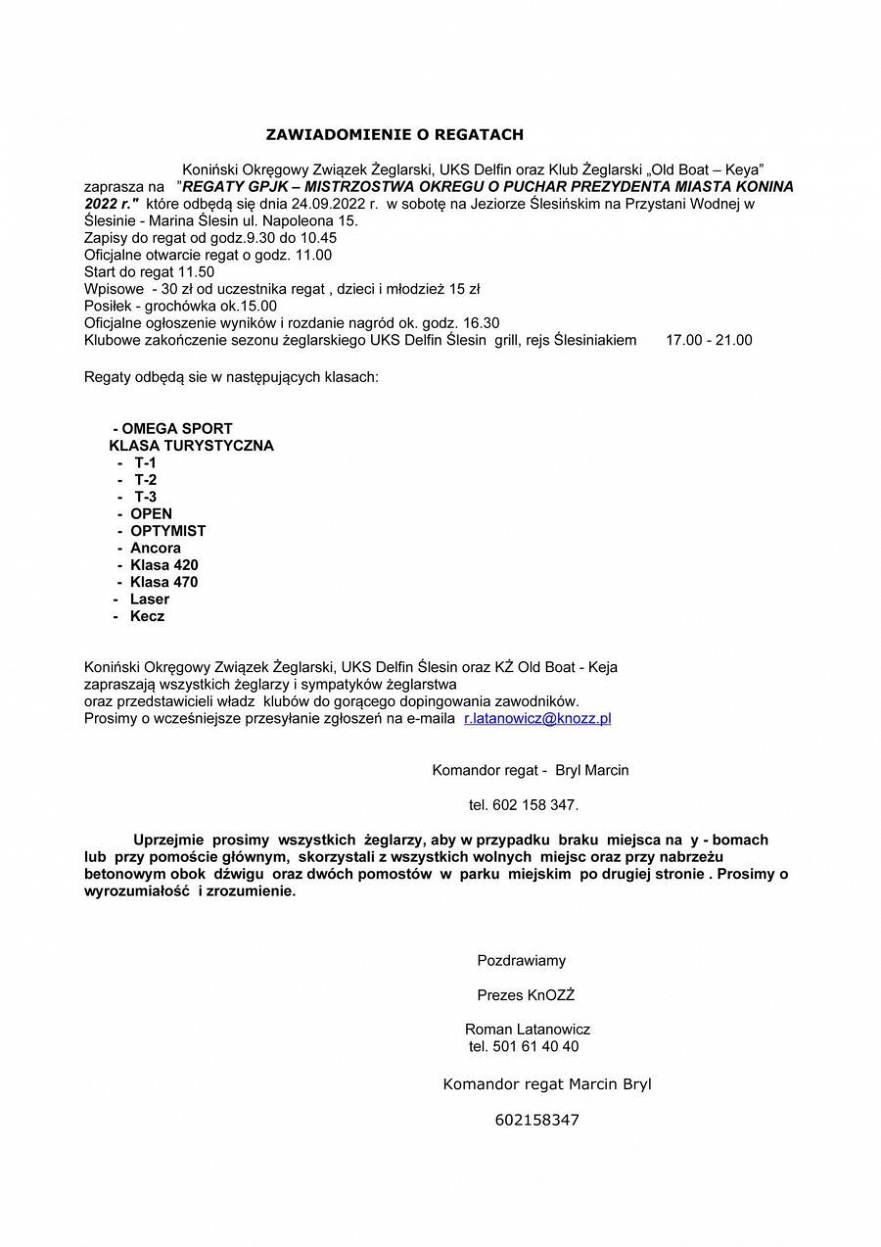 Regaty na Jeziorze Ślesińskim