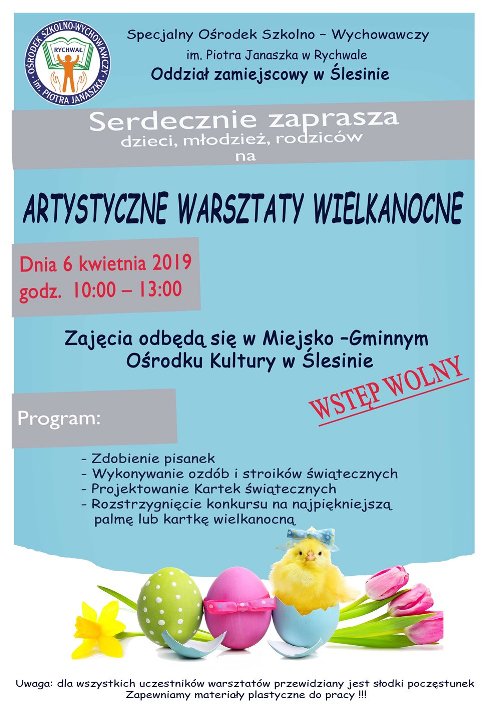 Artystyczne Warsztaty Wielkanocne w Ślesinie