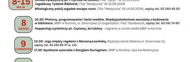 Tydzień Bibliotek w MBP Konin