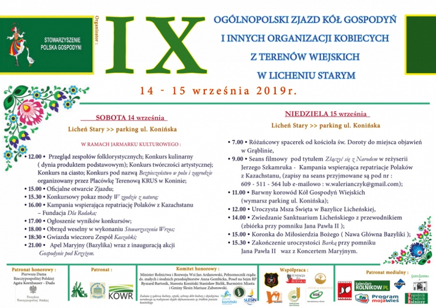 OGÓLNOPOLSKI ZJAZD KÓŁ GOSPODYŃ WIEJSKICH