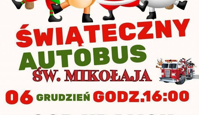 Świąteczny autobus św. Mikołaja w Kramsku