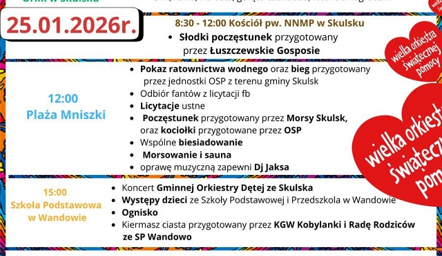 Wielka Orkiestra Świątecznej Pomocy w gminie Skulsk