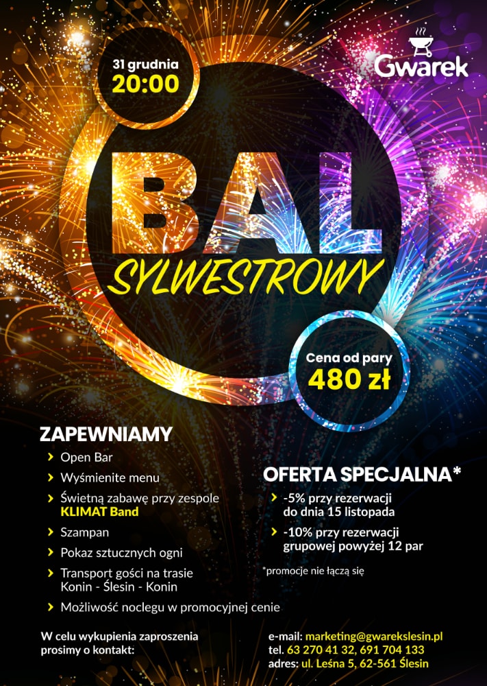 Bal Sylwestrowy w Ośrodku Szkoleniowo-Wypoczynkowym "Gwarek"