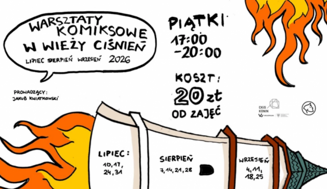 Warsztaty komiksowe w Wieży Ciśnień w Koninie