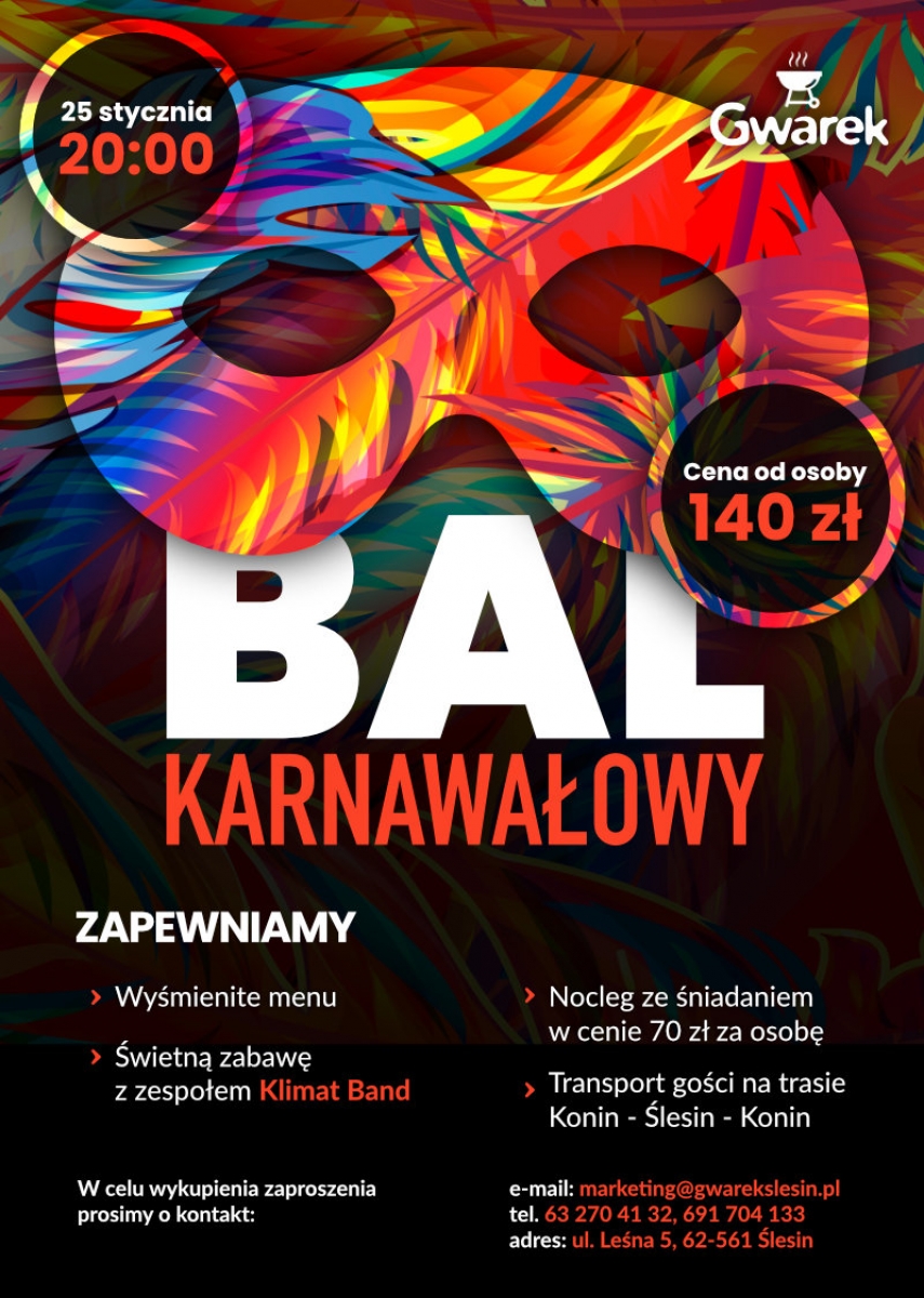 Bal Karnawałowy w Ośrodku Szkoleniowo-Wypoczynkowym "Gwarek"