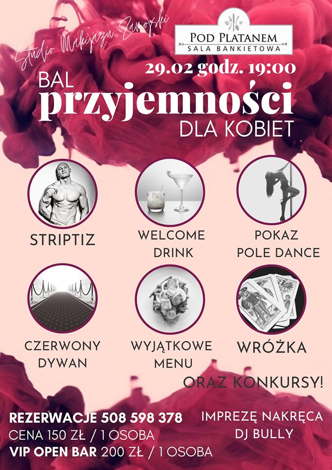 Bal Przyjemniści dla Kobiet w " Pod Platanem"