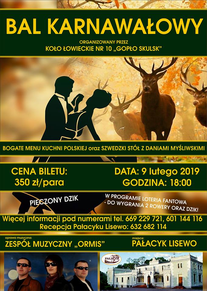 Bal Karnawałowy w Pałacyku Lisewo