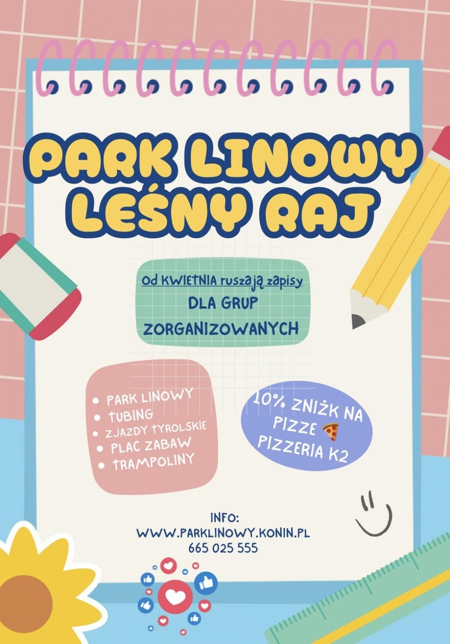 Park linowy Leśny Raj zaprasza grupy zorganizowane!
