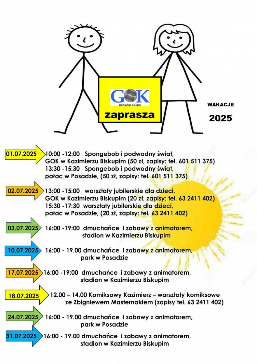 Wakacje 2025 w GOK w Kazimierzu Biskupim