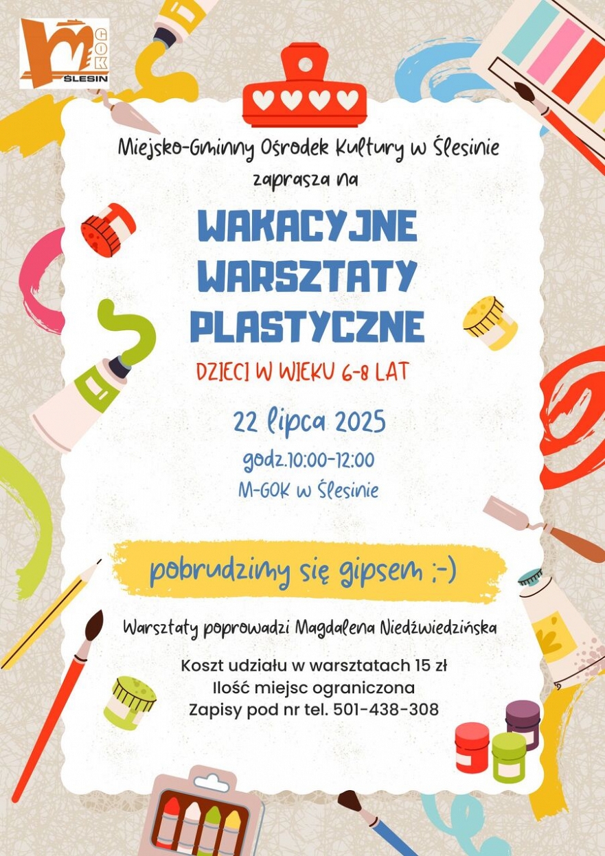 Wakacyjne warsztaty plastyczne w Ślesinie