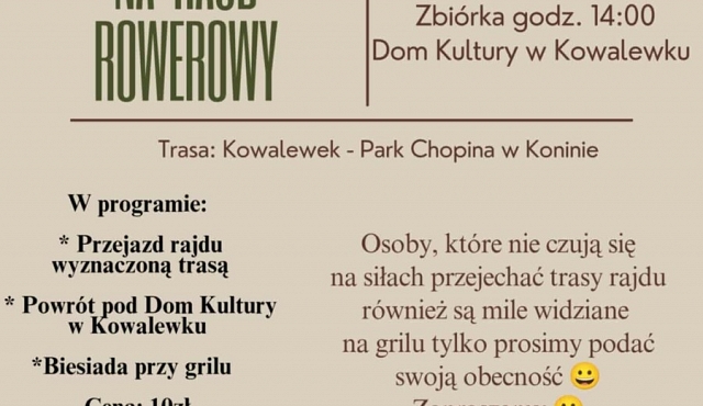 Rajd rowerowy ze startem w Kowalewku