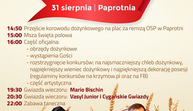 Dożynki gminno-parafialne w Paprotni