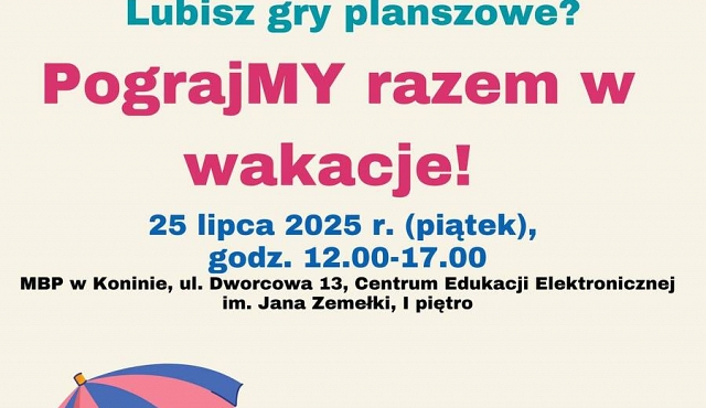Pograjmy razem w planszówki w MBP Konin