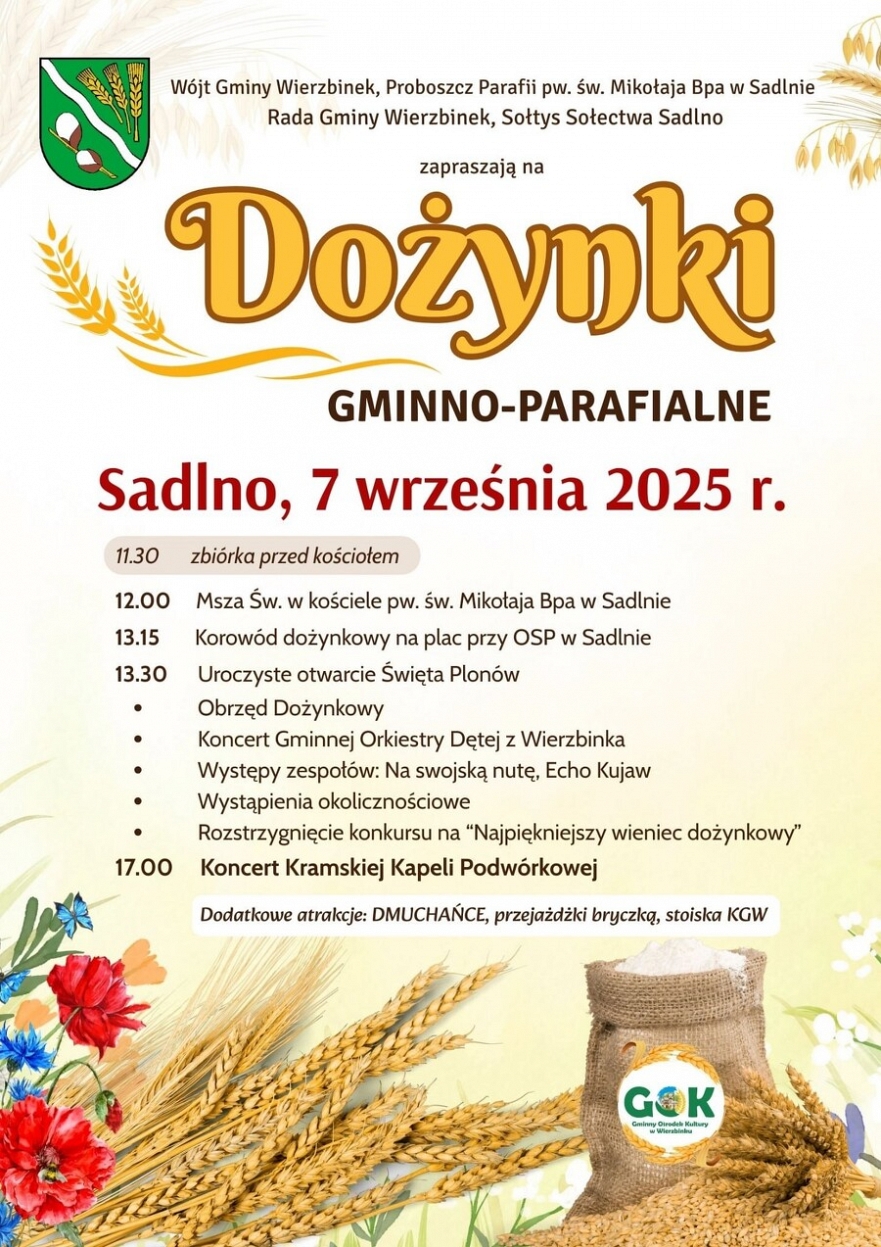 Dożynki gminno - parafialne w Sadlnie