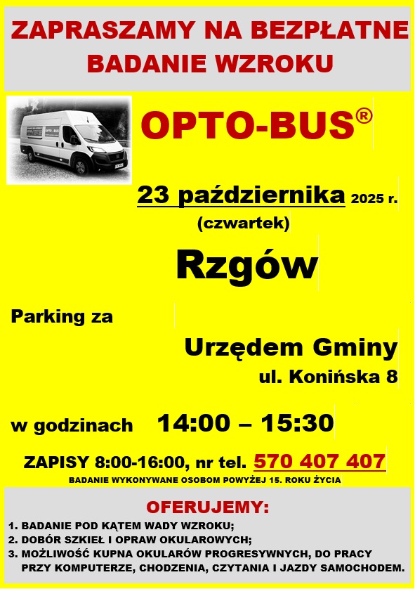 Bezpłatne badanie wzroku w Rzgowie