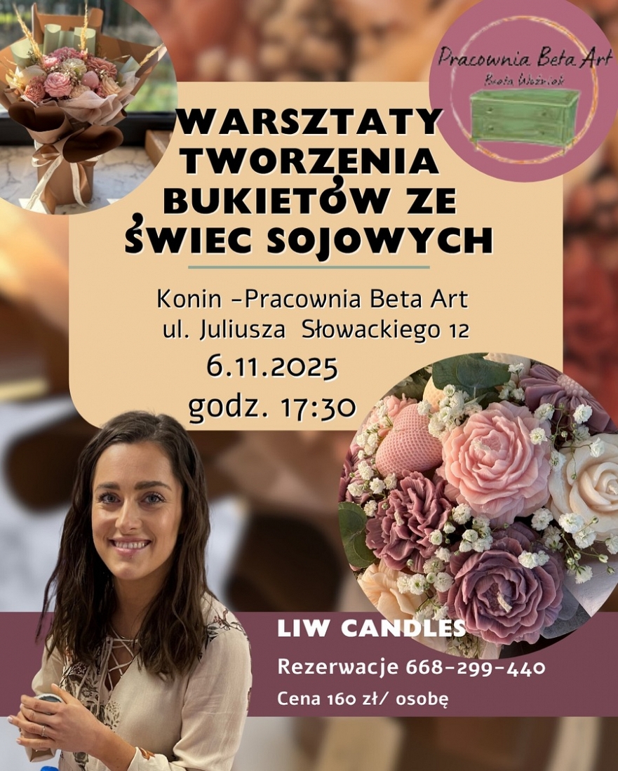 Warsztaty tworzenia bukietów ze świec sojowych