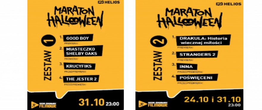 Halloweenowy maraton w Kinie Helios