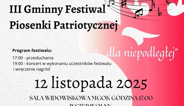 III Gminny Festiwal Piosenki Patriotycznej w Ślesinie