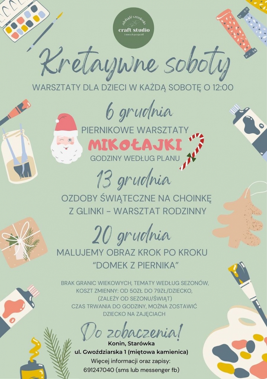 Kreatywna sobota dla dzieci w Craft Studio