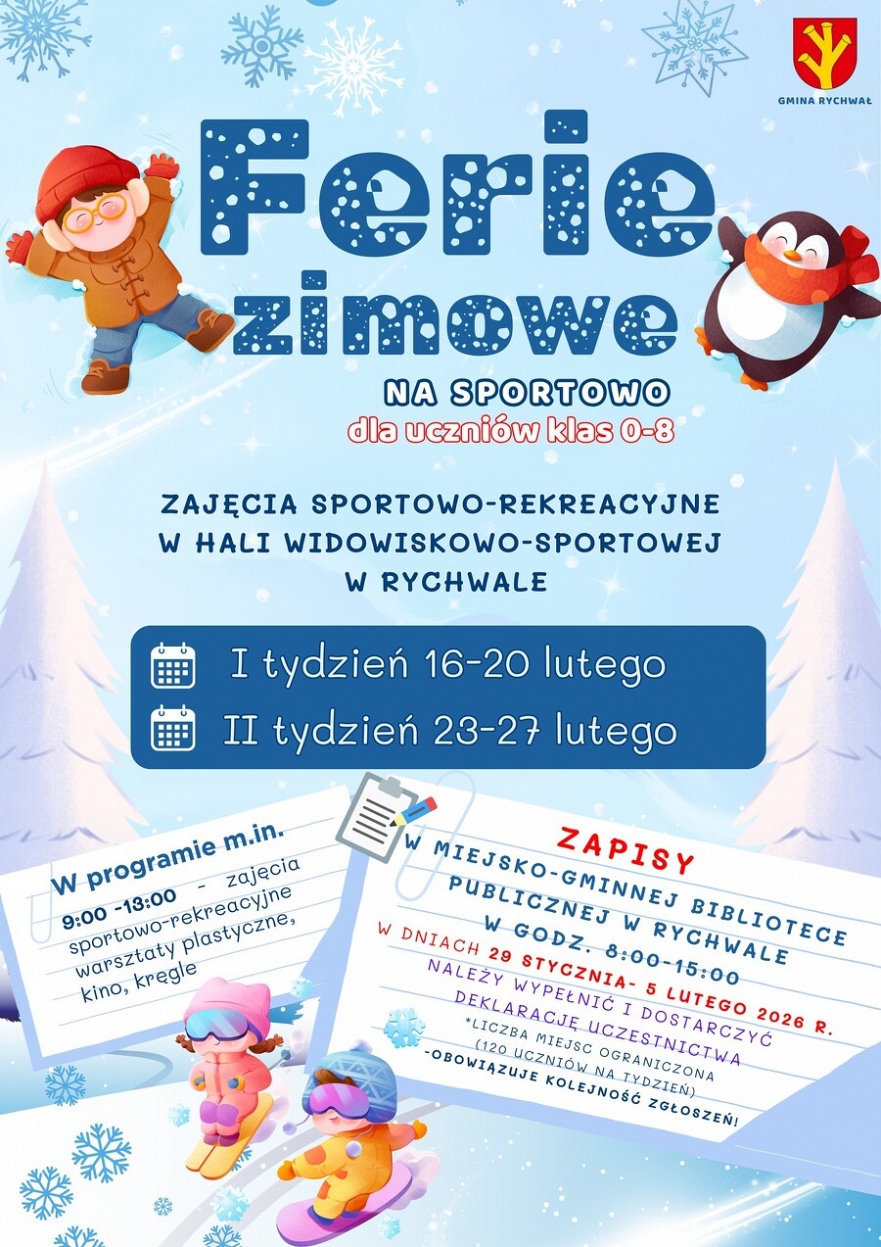 Ferie zimowe na sportowo w Rychwale