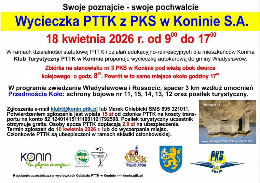 Wycieczka PTTK z PKS w Koninie