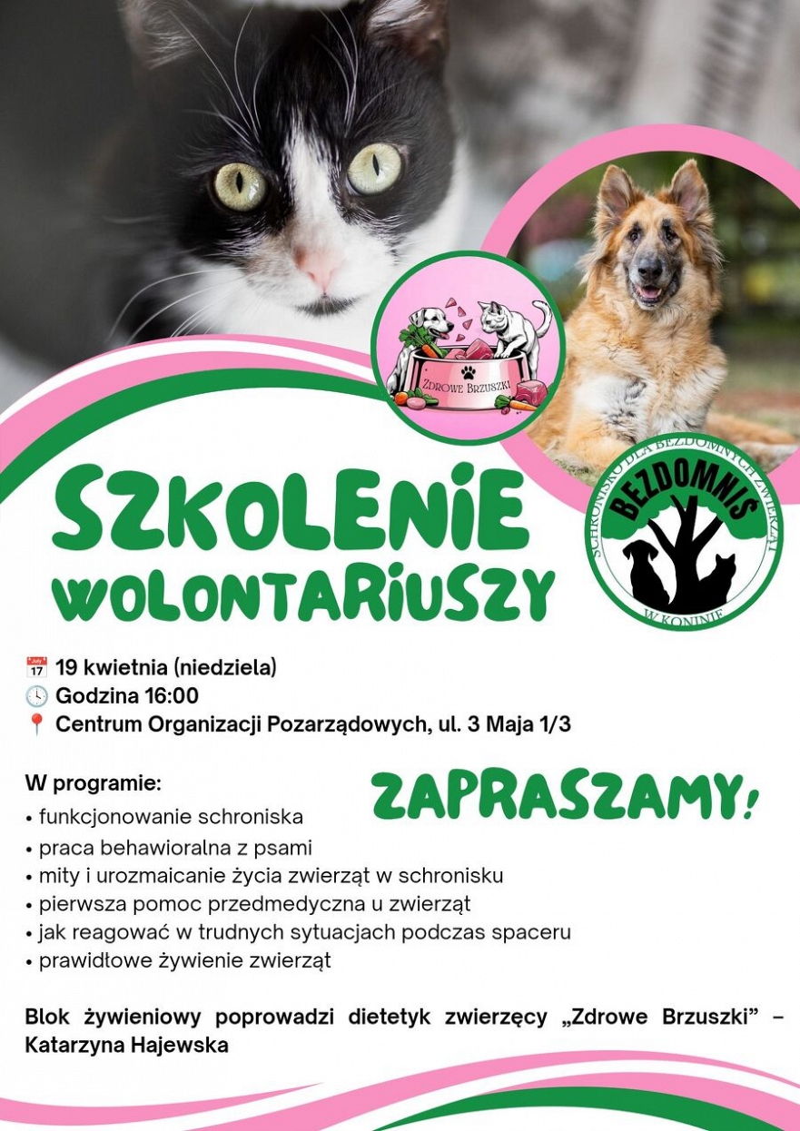 Szkolenie Wolontariuszy Schroniska dla Bezdomnych Zwierząt w Koninie
