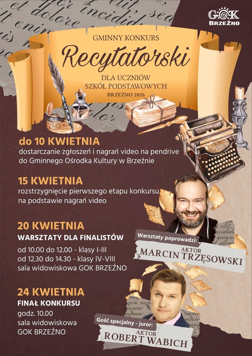 Finał konkursu recytatorskiego w GOK Brzeźno