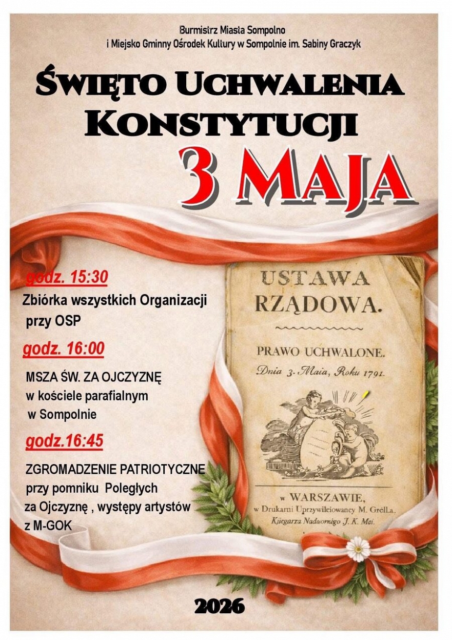 Święto uchwalenia Konstytucji 3 Maja w Sompolnie