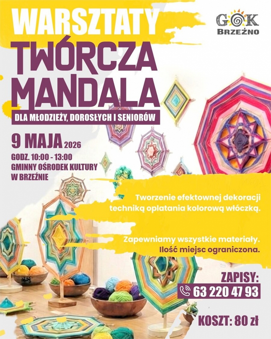 Warsztaty: Tw&oacute;rcza mandala w GOK Brzeźno