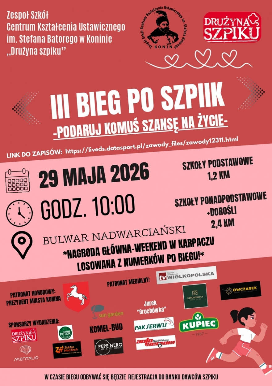III Bieg po Szpik z Zespołem Szkół Centrum Kształcenia Ustawicznego
