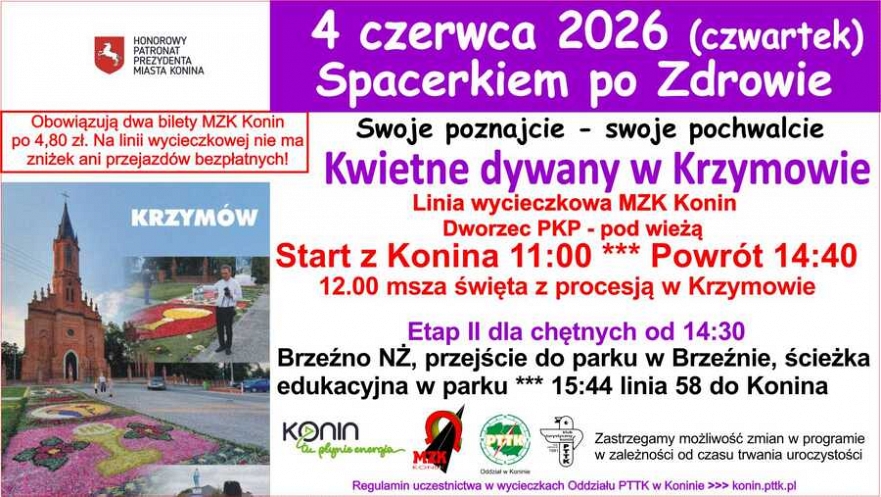 Spacerkiem po zdrowie: Kwietne dywany w Krzymowie