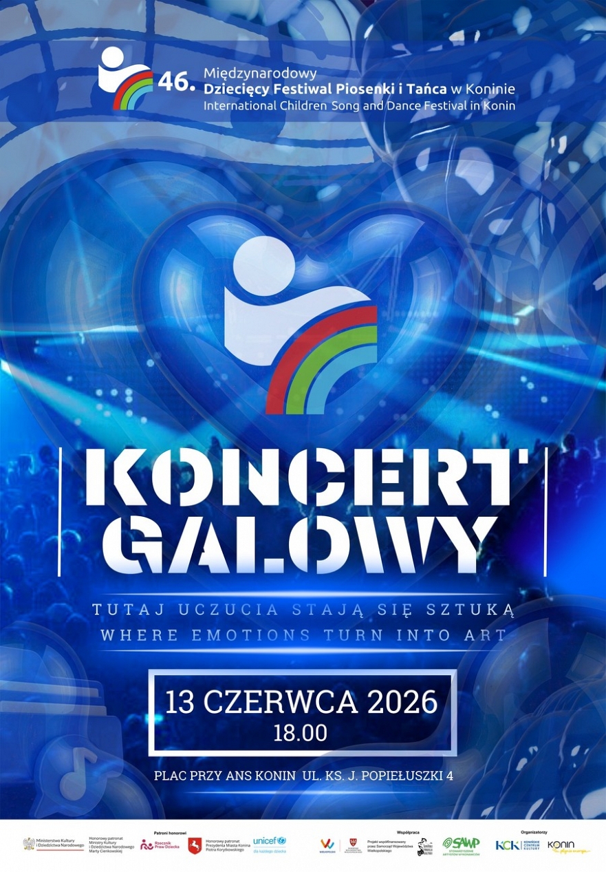 Koncert galowy Międzynarodowego Dziecięcego Festiwalu Piosenki i Tańca w Koninie