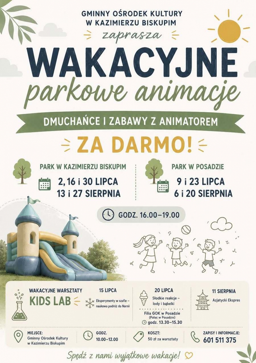 Parkowe animacje w Kazimierzu Biskupim i Posadzie