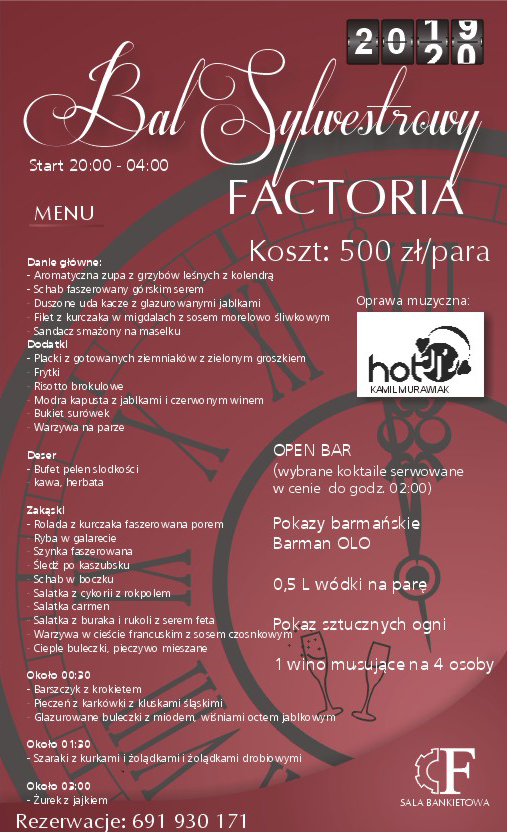 Bal Sylwestrowy w Factorii