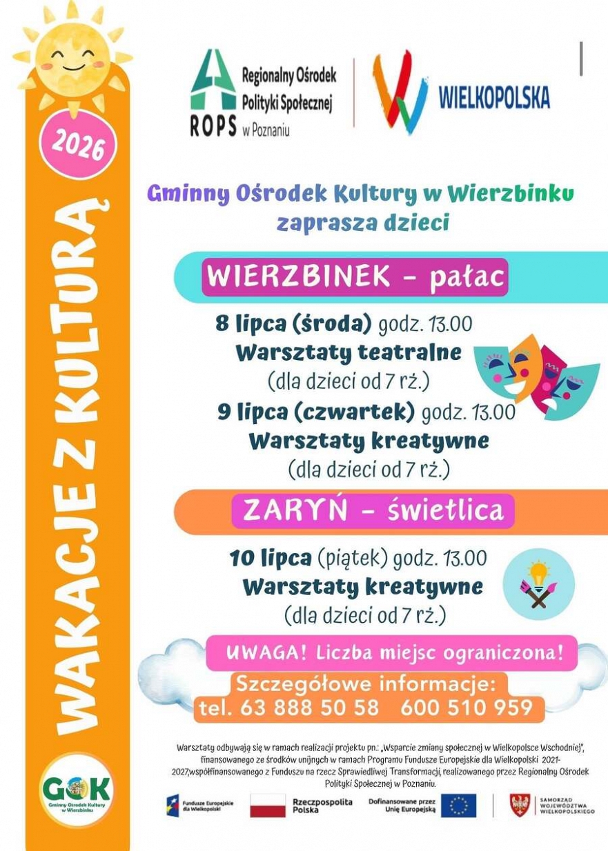Warsztaty teatralne i kreatywne w gminie Wierzbinek
