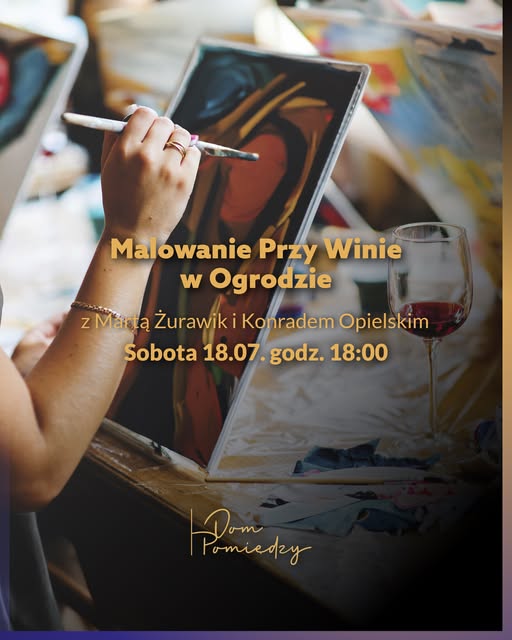 Malowanie przy winie w ogrodzie