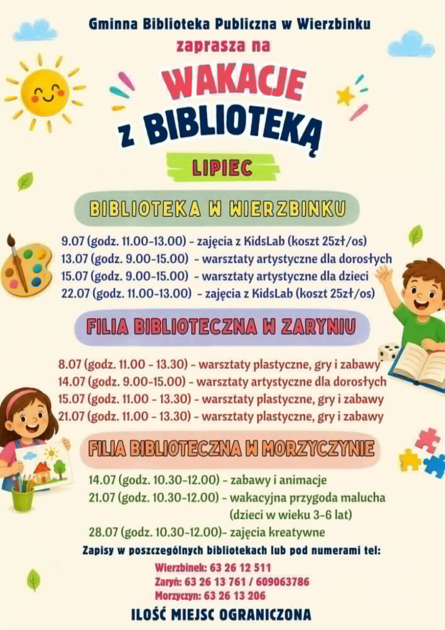 Wakacje z Biblioteką w gminie Wierzbinek