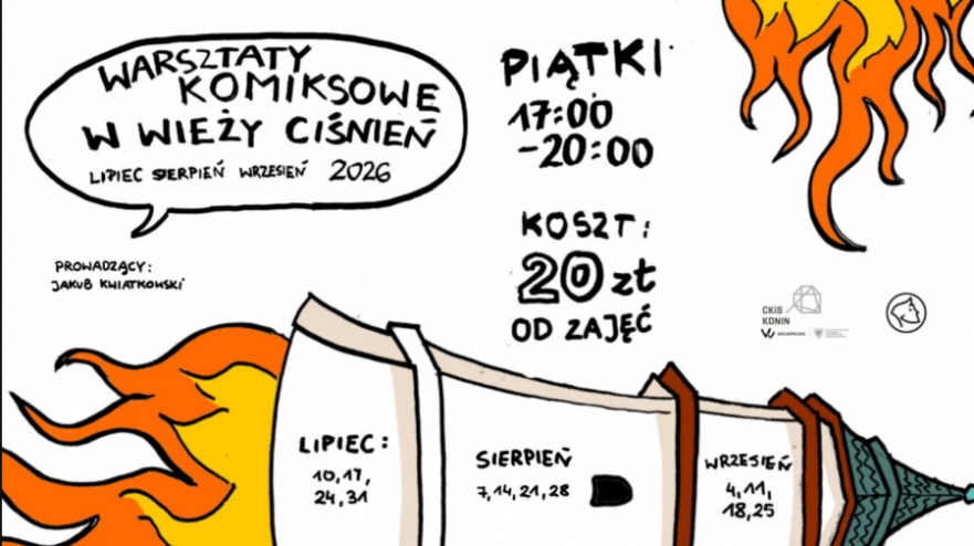 Warsztaty komiksowe w Wieży Ciśnień w Koninie