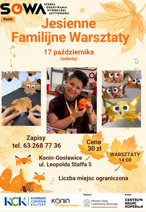 Jesienne familijne warsztaty w Strefie SOWA Konin