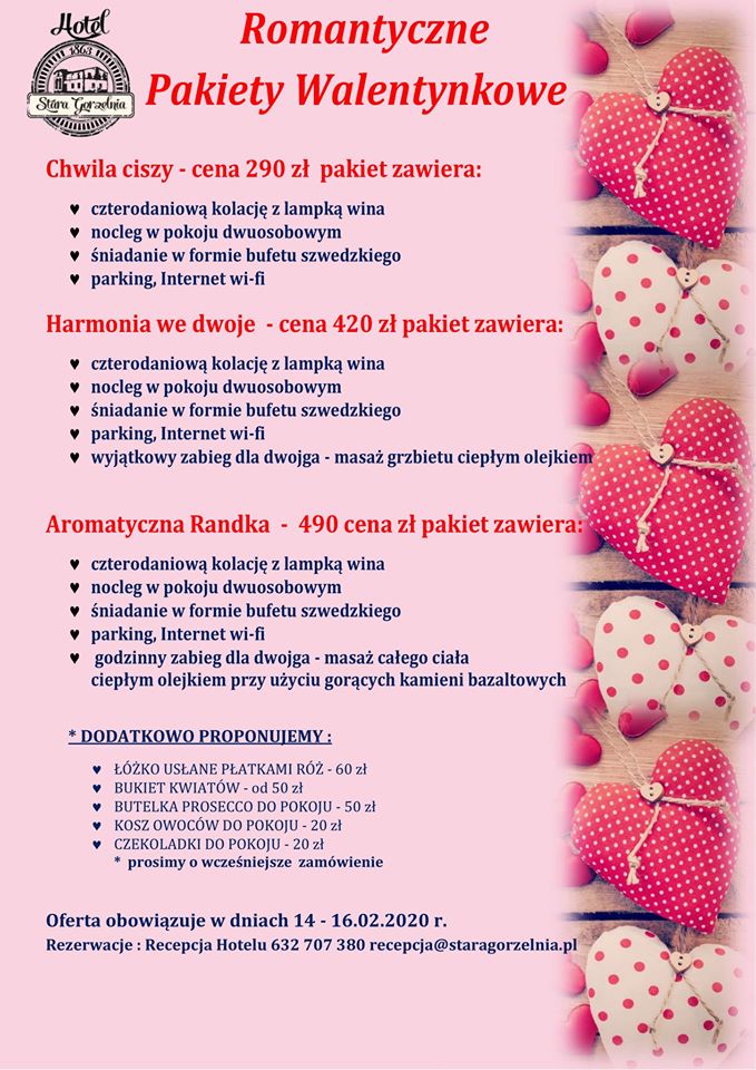 Pakiety Walentynkowe w Hotelu Stara Gorzelnia